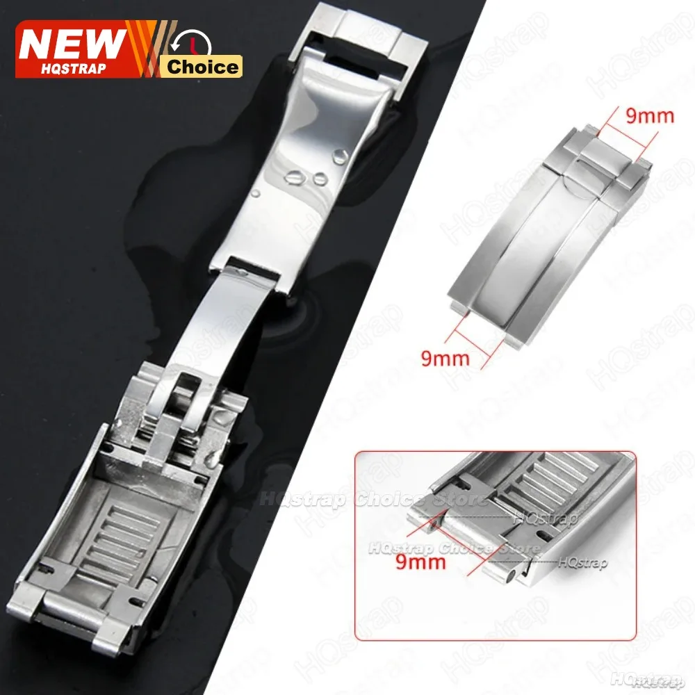 9mmx9mm Folding Buckle for Rol - Luxury Watch Black recension och pris
