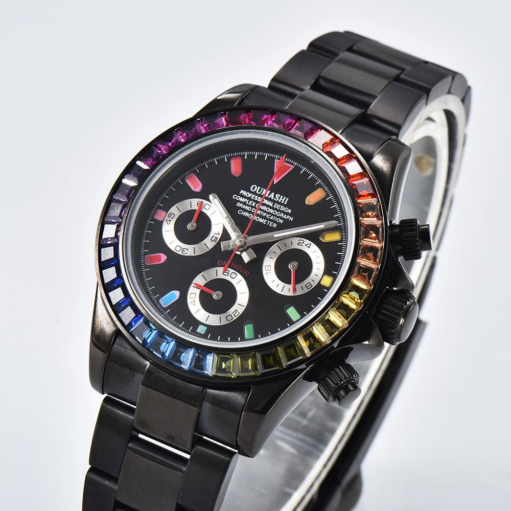 Luxurious 39mm Black Men's Wat - Luxury Watch Black recension och pris