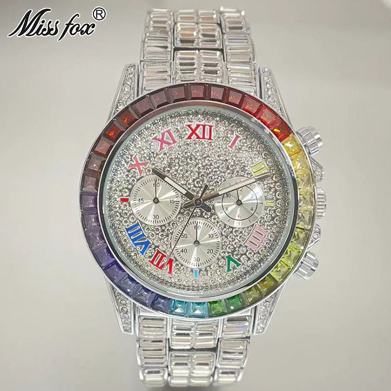 MISSFOX Luxury Iced Watch For  - Luxury Watch Life recension och pris