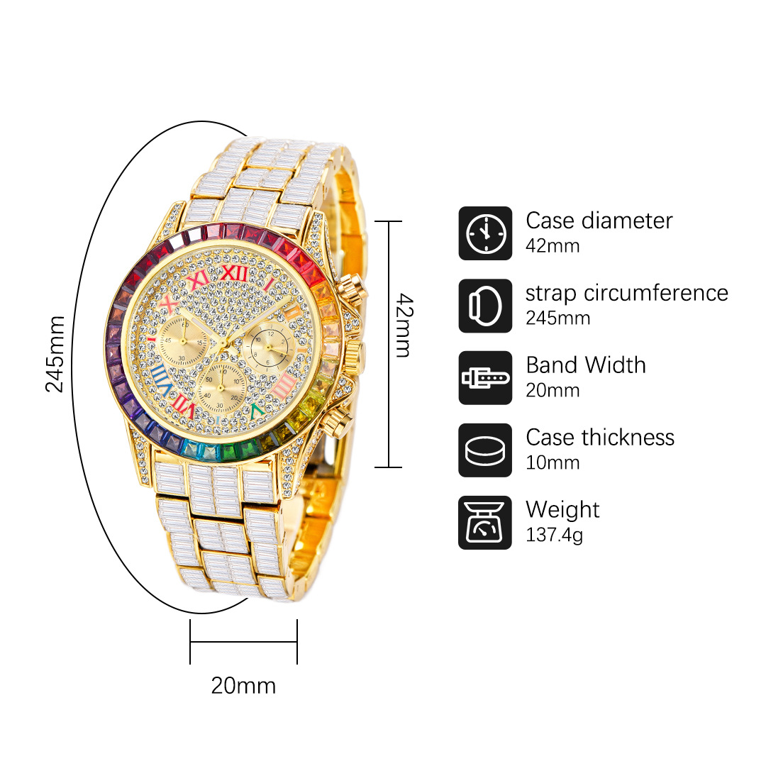 MISSFOX Luxury Iced Watch For  - Luxury Watch Life recension och pris