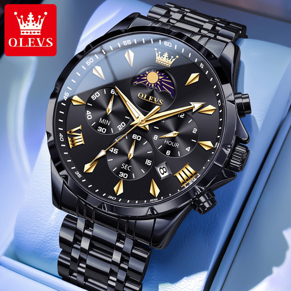 OLEVS 3653 Brand Moon Phase Ca - Luxury Watch Life recension och pris