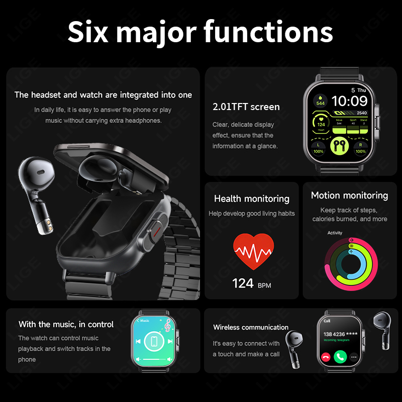 TWS 2in 1 Smart Watch with Hea - Luxury Watch Korea recension och pris