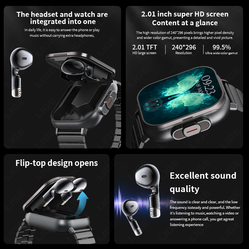TWS 2in 1 Smart Watch with Hea - Luxury Watch Korea recension och pris